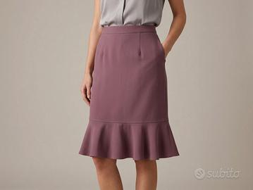 Gonna midi sartoriale rosa malva a sirena L 44
