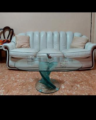 DIVANO IN PELLE BIANCO 