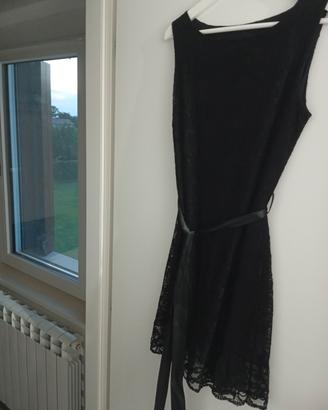 vestitino in pizzo nero donna 