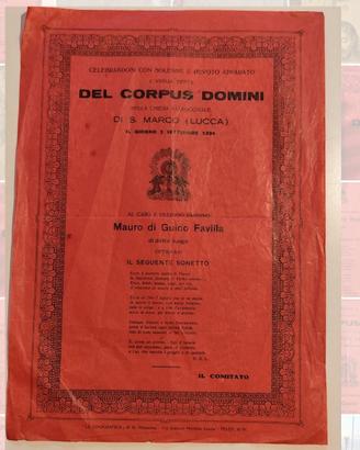 Manifesto religioso 1934 - senatore Mauro favilla