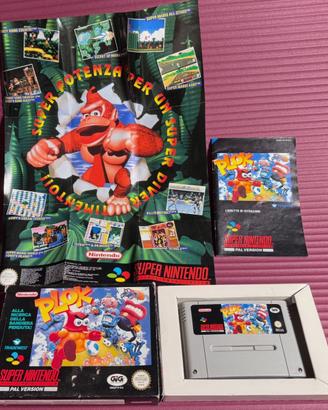 Lotto 4 Giochi Super Nintendo SNES - Plok (Complet