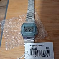 Casio A168WA quadrante verde Illuminator acciaio