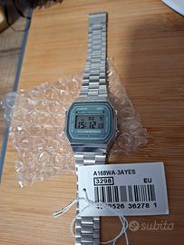 Casio A168WA quadrante verde Illuminator acciaio