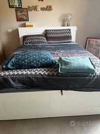 Struttura letto contenitore Ikea BRIMNES + testier