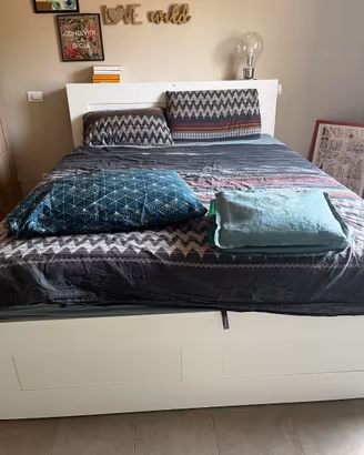 Struttura letto contenitore Ikea BRIMNES + testier