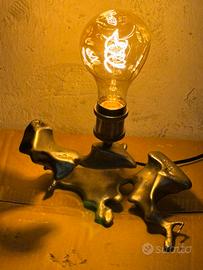 Lampada luce abatjour comodino metallo fuso