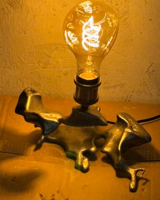 Lampada luce abatjour comodino metallo fuso