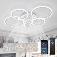 **Lampadario Ventilatore Soffitto 100cm Bianco