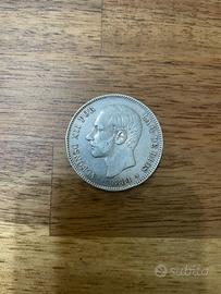Spagna 5 pesetas 1884