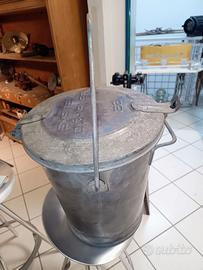 Secchio per rifiuti in metallo, d'epoca