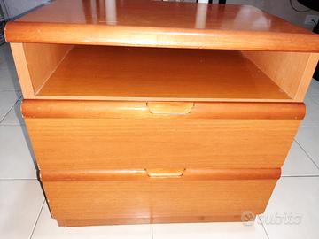 Cassettiera con 2 cassetti color ciliegio