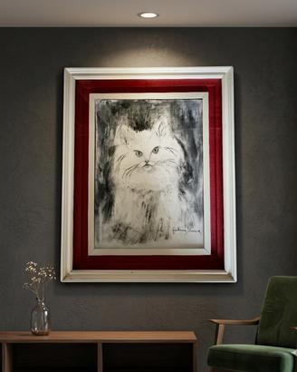 Dipinto olio su tela “Gatto Bianco”
