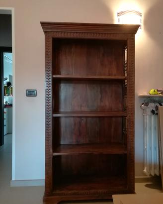 Libreria / Mobile etnico in legno massello