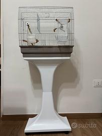 Gabbia per calopsiti/ uccellini con supporto ruote