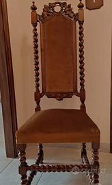 Sedia Antica in Legno Intagliato - Stile barocco