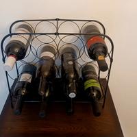 Portabottiglie in metallo nero smaltato 