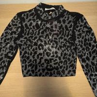 top leopardato glitter