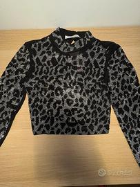 top leopardato glitter