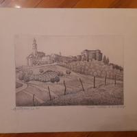 incisione Ettore Mossini Castello Compiano Parma