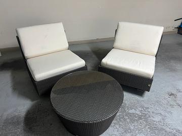 Poltrone e tavolino esterno foppapedretti