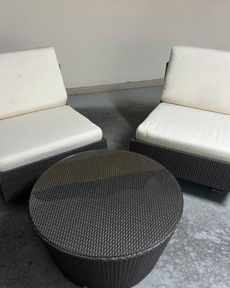 Poltrone e tavolino esterno foppapedretti