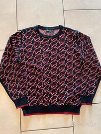 Maglione Rosso Nero Emporio Armani Bambino 12 Anni