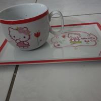 tazza con piatto hello kitty