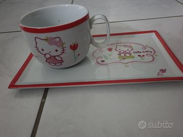 tazza con piatto hello kitty