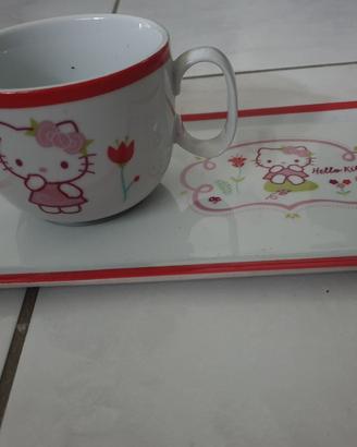 tazza con piatto hello kitty