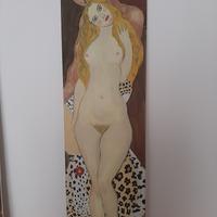 Quadro arredamento olio su tela 100x30  Klimt