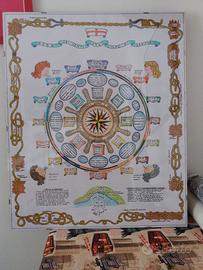 QUADRO 50X60 CM ROSA DEI VENTI DEL GOLFO DI GENOVA