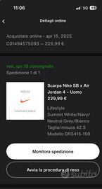 Jordan 4 sb blue navy taglia 42.5