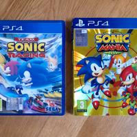 2 giochi PS4 Sonic mania plus e Team Sonic racing