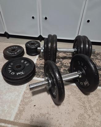 2 Manubri da palestra regolabili Movit (29kg x 2)