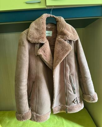 Giacca montone in pelliccia rosa stradivarius S