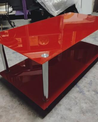 Tavolo in vetro rosso