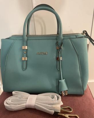 Borsa a mano Guess con tracolla color/ verde acqua