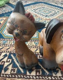 Gatto fermalibro o soprammobile in legno