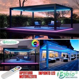 Pergola bioclimatica motorizzata 3x6 lamelle LED