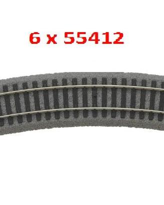 PIKO 55412 - 6 BINARI CURVI - R 42,19 CM. /30°