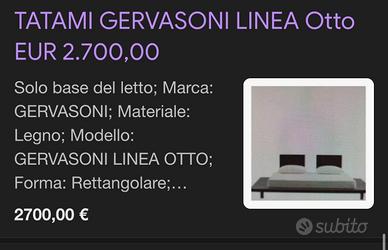Letto Matrimoniale tatami  Gervasoni in bambù