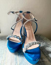 Sandali Diamantique blu con tacco