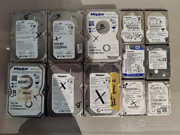 Lotto n.12 Hard Disk interni 3,5 + 2,5 per Ricambi