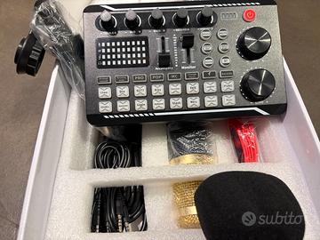 Kit Streaming Completo Scheda Audio F988 + Microfo