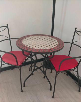 Set Bistrot  Int/Esterno: Tavolino Mosaico+2 SEDIE