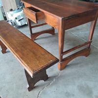 Tavolo e panca in noce massello