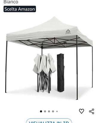 Gazebo 3x3 bianco + 6  tavolini regolabili 