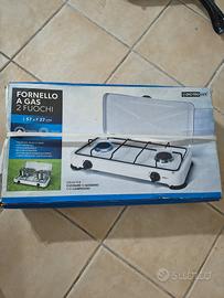 fornello a gas due fuochi Dictrolu con coperchiox
