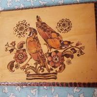 quadretto cm 20x 27 pirografato