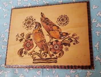 quadretto cm 20x 27 pirografato